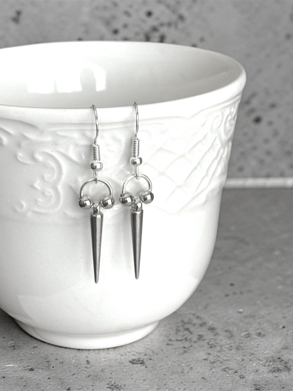 5 For $25💫Shiny Silver Punk Spike Dangles